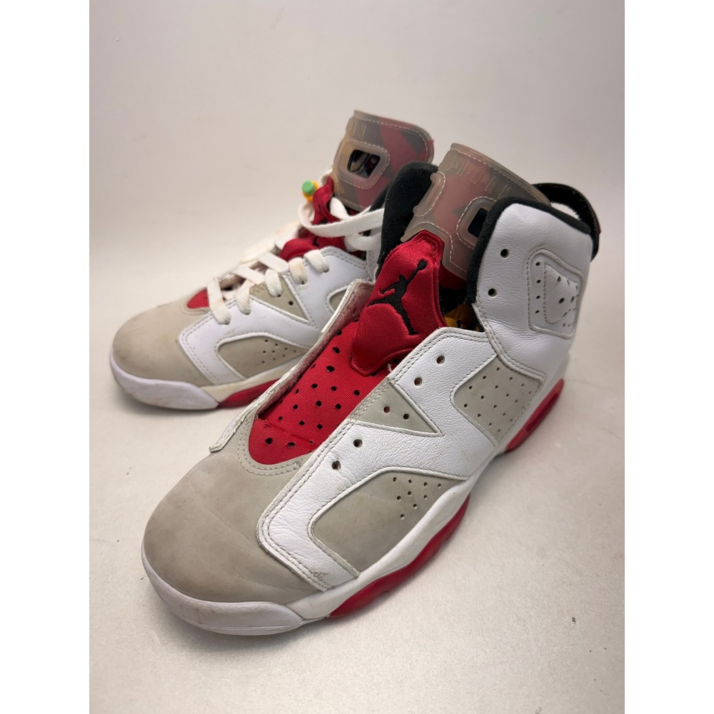 Jordan 6 Retro GS Hare Neutral Grey White True Red 384665-062‎ Mens 7Y